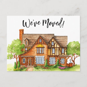 Weve Moved Hütte Bewegende Ankündigung Postkarte