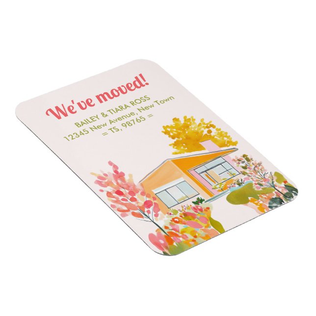 We've Moved Mid-Century Modern Fall Colors Magnet (Rechte Seite)