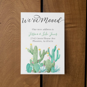 We've  Moved New Address Announcement House Cactus Ankündigungspostkarte