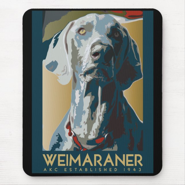 Wewimaraner Nation: Weimaraner 1943 Mousepad (Vorne)