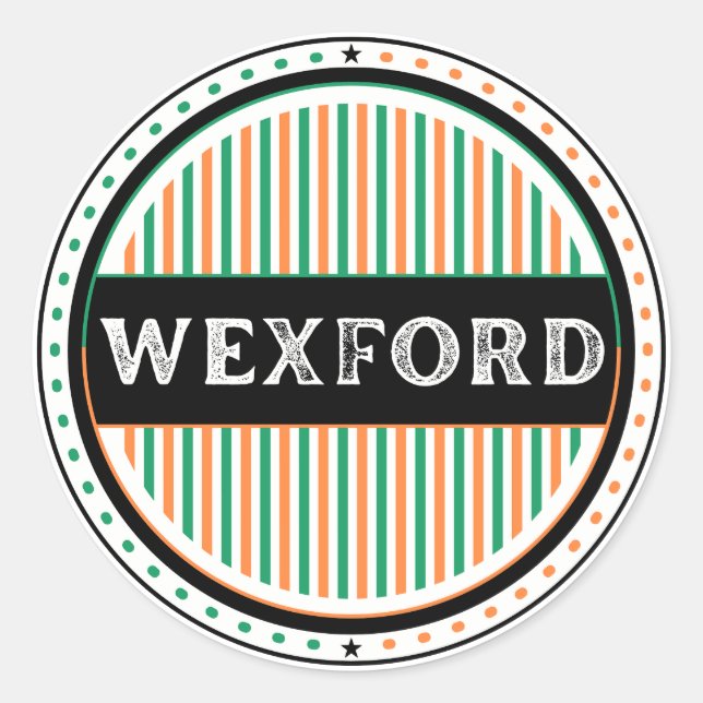 Wexford City Pride Emblem – Irische Identität Runder Aufkleber (Vorderseite)