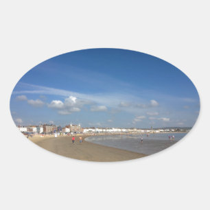 Weymouth Beach Ovaler Aufkleber