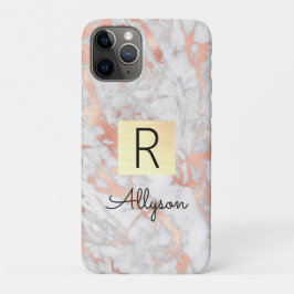 Wh & Rose Gold Marmor Box, Name & Monogramm Case-Mate iPhone Hülle