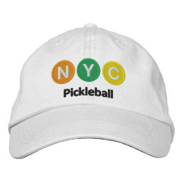 Wh u. hellfarbiges NYC Pickleball Bestickte Baseballkappe