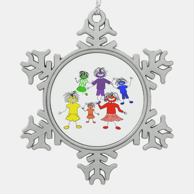 Whack-A-Do Schneeflocken Zinn-Ornament (Vorderseite)