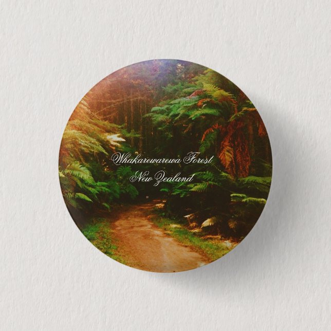 Whakarewarewa-Wald, Rotorua, Neuseeland Button (Vorderseite)