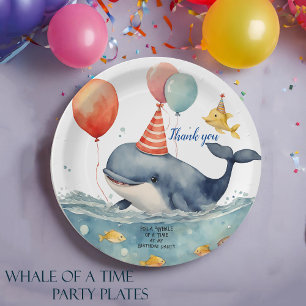 Whale a Time Boys Birthday Danke Pappteller