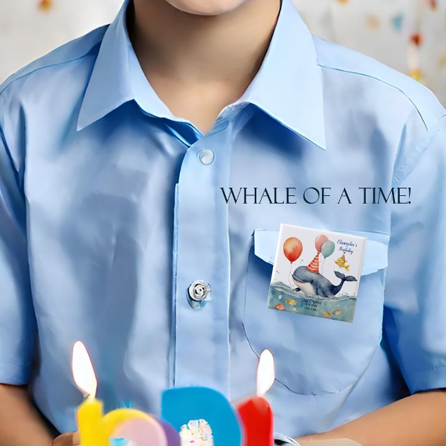 Whale a Time Boys Birthday Personalisiert Button (Von Creator hochgeladen)