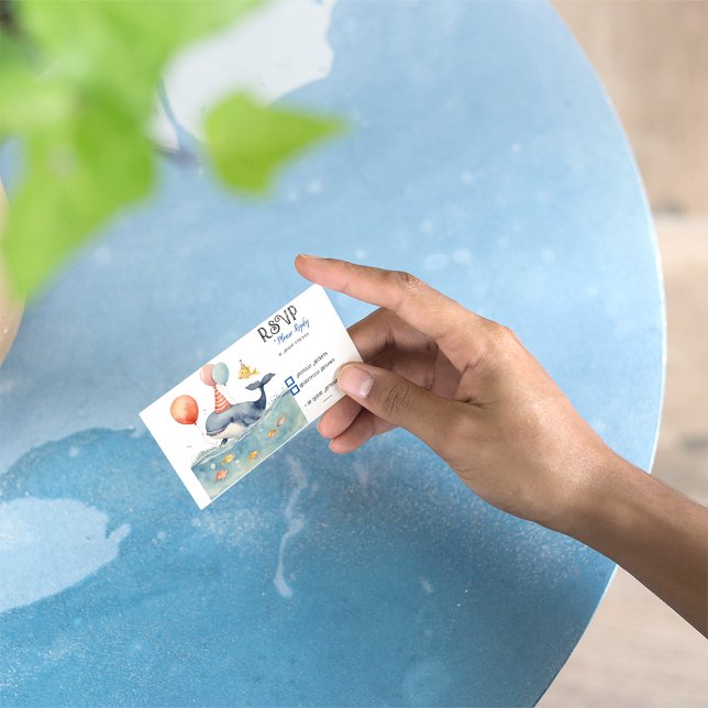 Whale a Time Boys Birthday RSVP Karte (Von Creator hochgeladen)