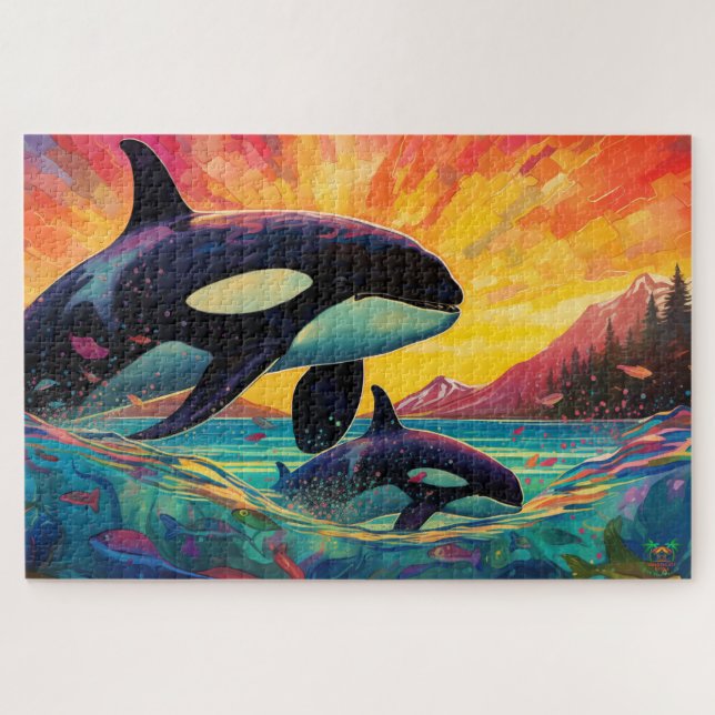 🐙 Whale a Time: Orca Mutter & Kalb Puzzle (Horizontal)