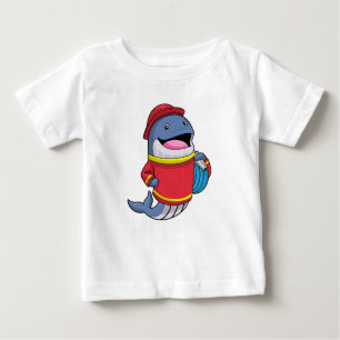 Whale als Feuerwehrmann mit Schlauch Baby T-shirt
