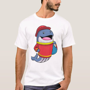 Whale als Feuerwehrmann mit Schlauch T-Shirt