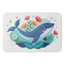 Whale And Flowers Mat Badematte