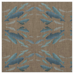 Whale Art Fabric Beluga Whale Fabric Cotton or Pol Stoff