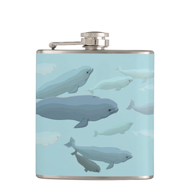 Whale Art Flask Custom Beluga Whale Drink Flasche Flachmann (Vorderseite)