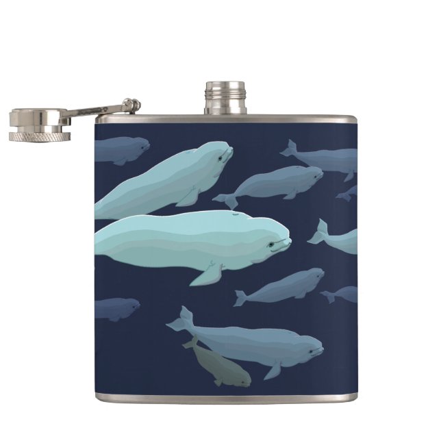 Whale Art Flask Custom Beluga Whale Drink Flasche Flachmann (Geöffnet)