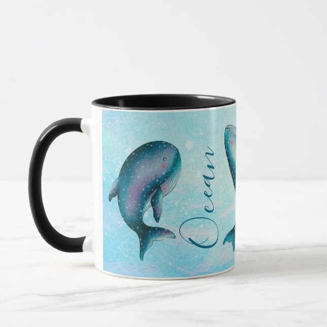 Whale Art Gift for Sea & Nature Lovers Tasse (Links)