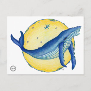 Whale Art, Sirian Starseed, Whale Postcard Postkarte