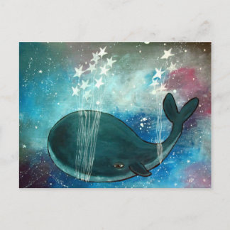 Whale Art Whimsical Postcard Niedliches Kunstwerk Postkarte