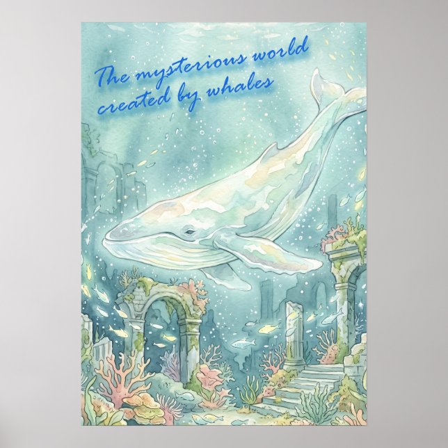 Whale Atlantis Underwater Fantasy Poster (Vorne)