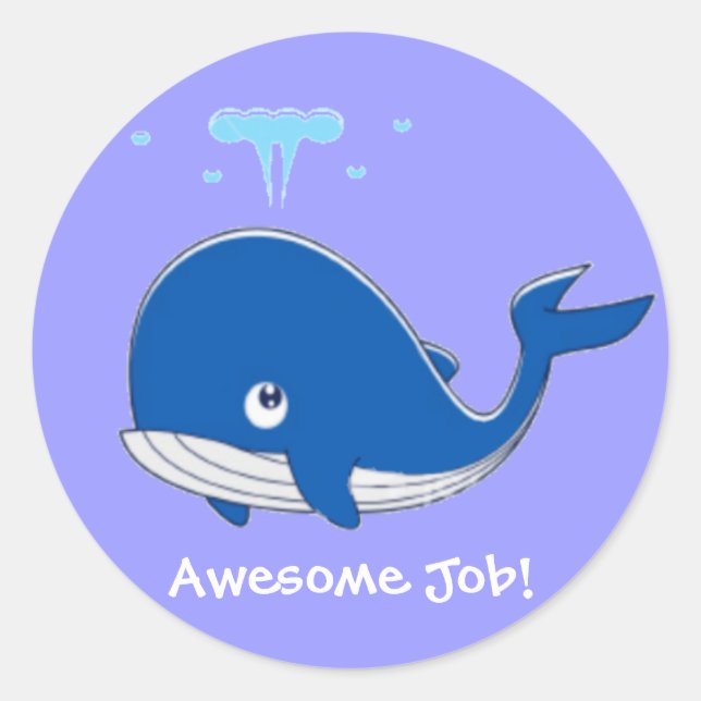 Whale-Aufkleber Runder Aufkleber (Vorderseite)