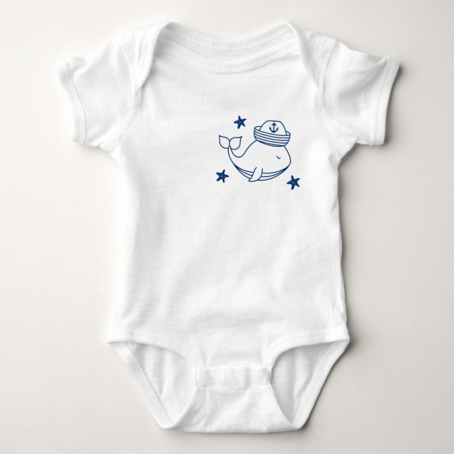 whale baby boy clothes baby strampler (Vorderseite)