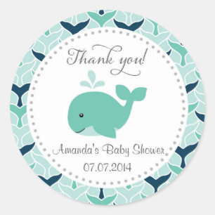 Whale Baby Dusche Danke Stickers
