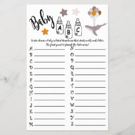 Whale Baby Dusche Schönes Dream Game Baby ABC Flyer