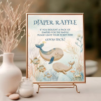 Whale Baby Dusche unter dem Sea Diaper Raffle Schi