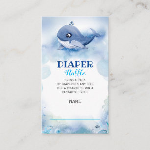 Whale Baby Duwer Diaper Raffle Begleitkarte