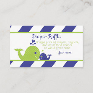 Whale Baby Duwer Windelwanne Raffle Ticket, Navy G Begleitkarte