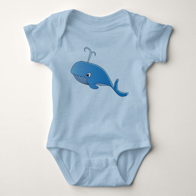 Whale - Baby Jersey Bodysuit Strampler (Vorderseite)