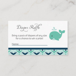 Whale Baby Shower Diaper Raffles Tickets Begleitkarte