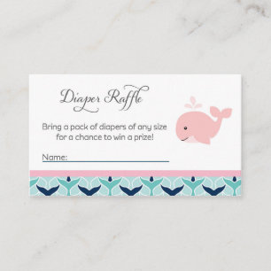 Whale Baby Shower Diaper Raffles Tickets Begleitkarte