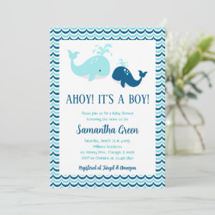Whale Baby Shower Einladung