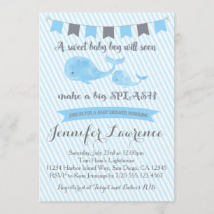 Whale Baby Shower Einladung