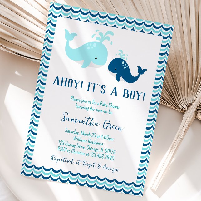 Whale Baby Shower Einladung (Von Creator hochgeladen)