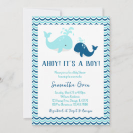 Whale Baby Shower Einladung