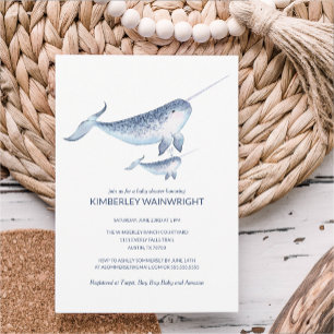 Whale Baby Shower Einladung - Elegant Nautical