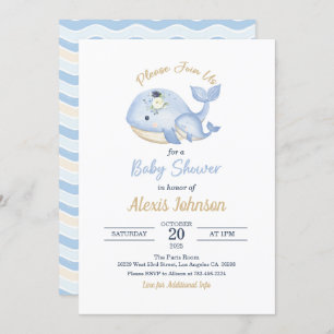 Whale Baby Shower Einladung für Junge