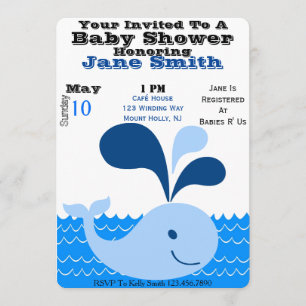 Whale Baby Shower Invite (Boy) Einladung