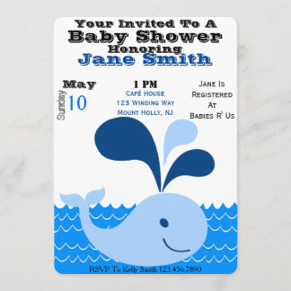 Whale Baby Shower Invite (Boy) Einladung