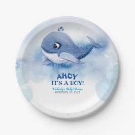 Whale Baby Shower Pappteller