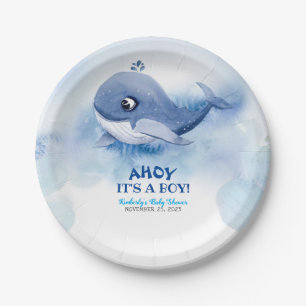 Whale Baby Shower Pappteller