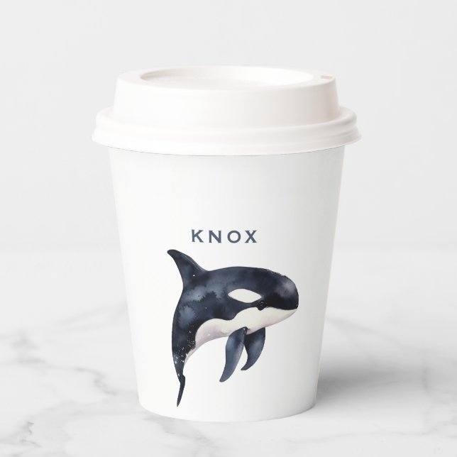 Whale Birthday Party Pappbecher (Vorderseite)