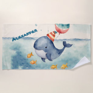 Whale Birthday Strandtuch
