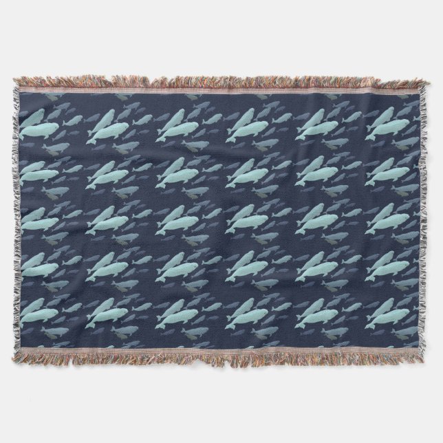 Whale Blanket Beluga Whale Art Throw Blankets Decke (Vorderseite)