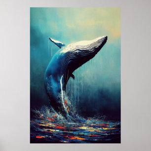 Whale Blauer Wal Tierentdeckungsabenteuer Natur Poster