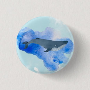 Whale Blue Ocean Beach Sea Animal Aqua Button