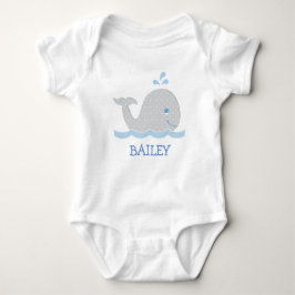 Whale Blue und Grau Baby Strampler